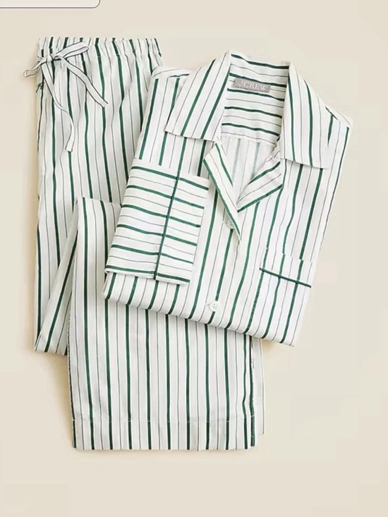 J. Crew Other - J Crew Cotton poplin long-sleeve pajama pant set in peppermint stripe